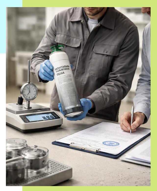 Сертификация монтажной пены в Дагестанских Огнях от 15485 р. | Алешин-Дгс