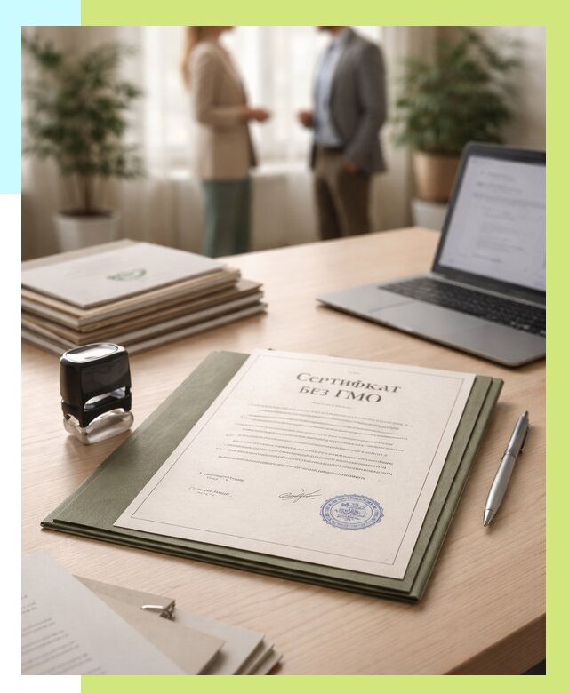 Сертификат без ГМО в Дагестанских Огнях от 7742 р. оформить срочно Алешин-Дгс